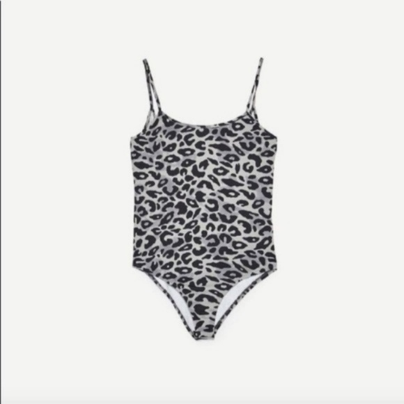 ZARA Animal Print Bodysuit Grey Leopard Cheetah - Picture 6 of 6
